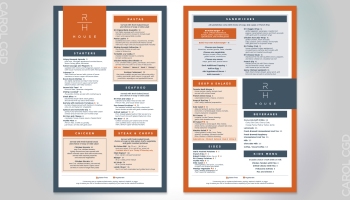 RH House Restaurant Menu
